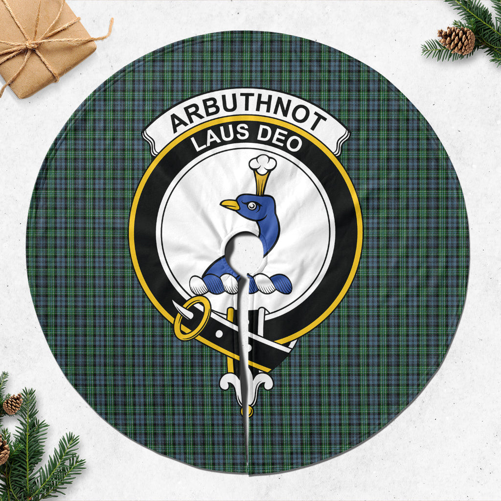 Arbuthnot Tartan Christmas Tree Skirt with Family Crest