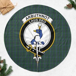 Arbuthnot Tartan Christmas Tree Skirt with Family Crest