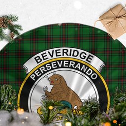 Beveridge Tartan Christmas Tree Skirt with Family Crest