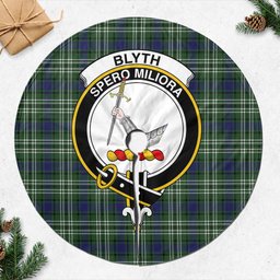 Blyth Tartan Christmas Tree Skirt with Family Crest