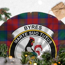 Byres (Byses) Tartan Christmas Tree Skirt with Family Crest