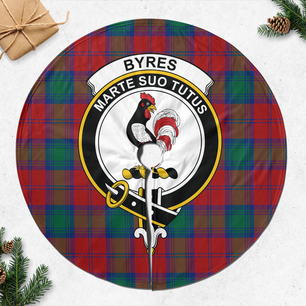 Byres (Byses) Tartan Christmas Tree Skirt with Family Crest