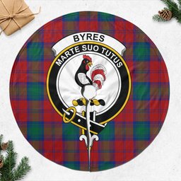 Byres (Byses) Tartan Christmas Tree Skirt with Family Crest