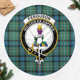 Ferguson (Fergusson) Tartan Christmas Tree Skirt with Family Crest