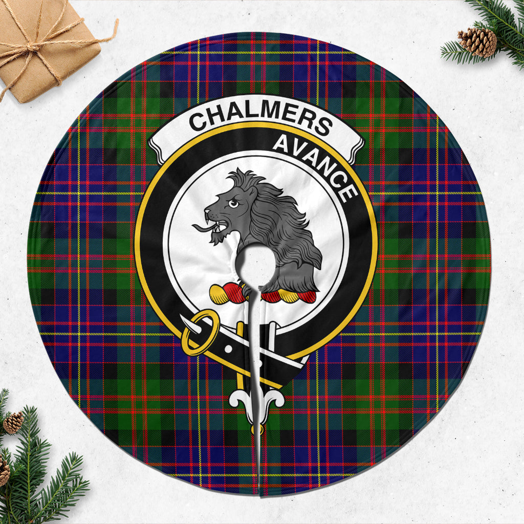 Chalmers Tartan Christmas Tree Skirt with Family Crest