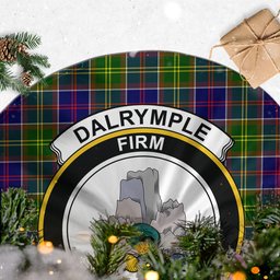 Dalrymple Tartan Christmas Tree Skirt with Family Crest