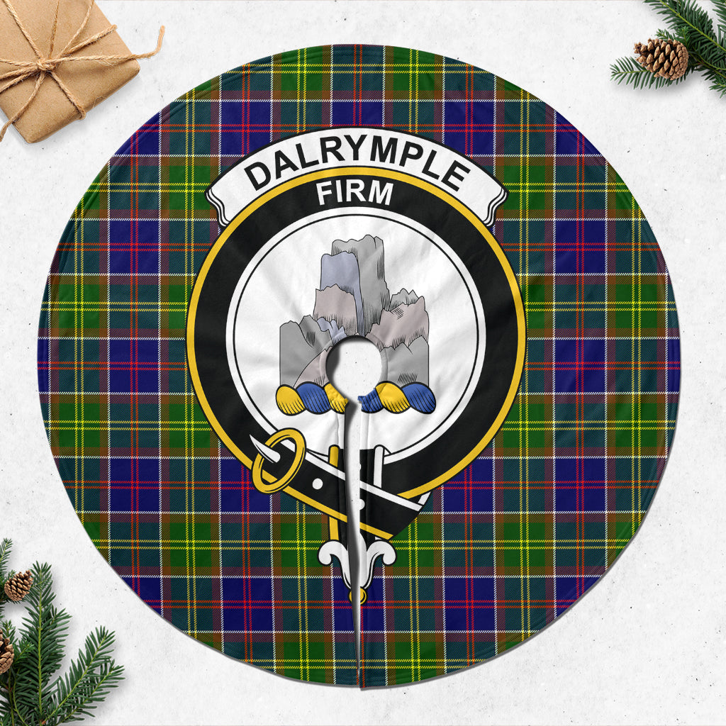 Dalrymple Tartan Christmas Tree Skirt with Family Crest