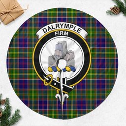 Dalrymple Tartan Christmas Tree Skirt with Family Crest