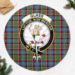 Glass Tartan Christmas Tree Skirt with Family Crest