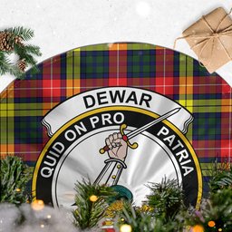 Dewar Tartan Christmas Tree Skirt with Family Crest