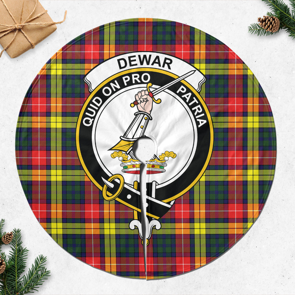 Dewar Tartan Christmas Tree Skirt with Family Crest