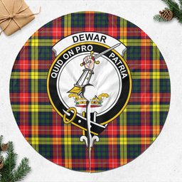 Dewar Tartan Christmas Tree Skirt with Family Crest