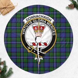 Donnachaidh Tartan Christmas Tree Skirt with Family Crest