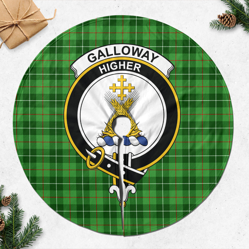 Galloway Tartan Christmas Tree Skirt with Family Crest