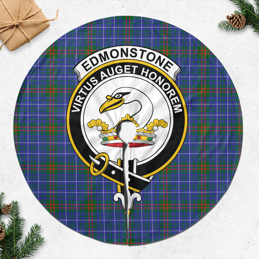 Edmonstone Tartan Christmas Tree Skirt with Family Crest