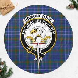 Edmonstone Tartan Christmas Tree Skirt with Family Crest