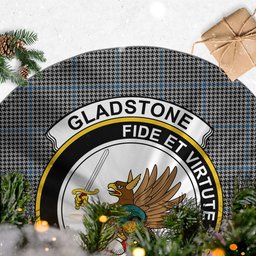 Gladstone Tartan Christmas Tree Skirt with Family Crest