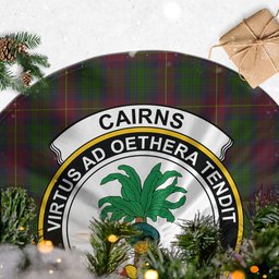 Cairns Tartan Christmas Tree Skirt with Family Crest