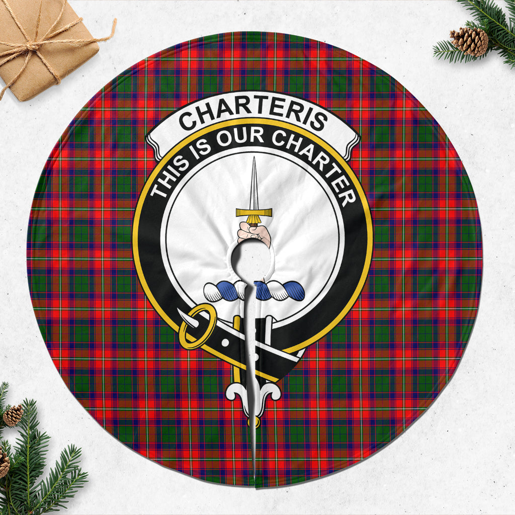 Charteris Tartan Christmas Tree Skirt with Family Crest