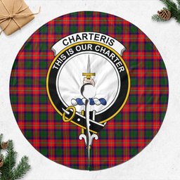 Charteris Tartan Christmas Tree Skirt with Family Crest
