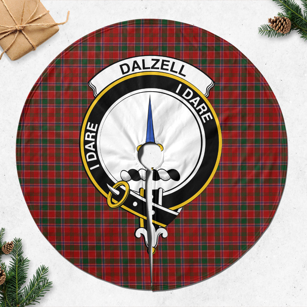 Dalzell (Dalziel) Tartan Christmas Tree Skirt with Family Crest