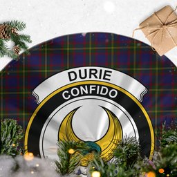 Durie Tartan Christmas Tree Skirt with Family Crest