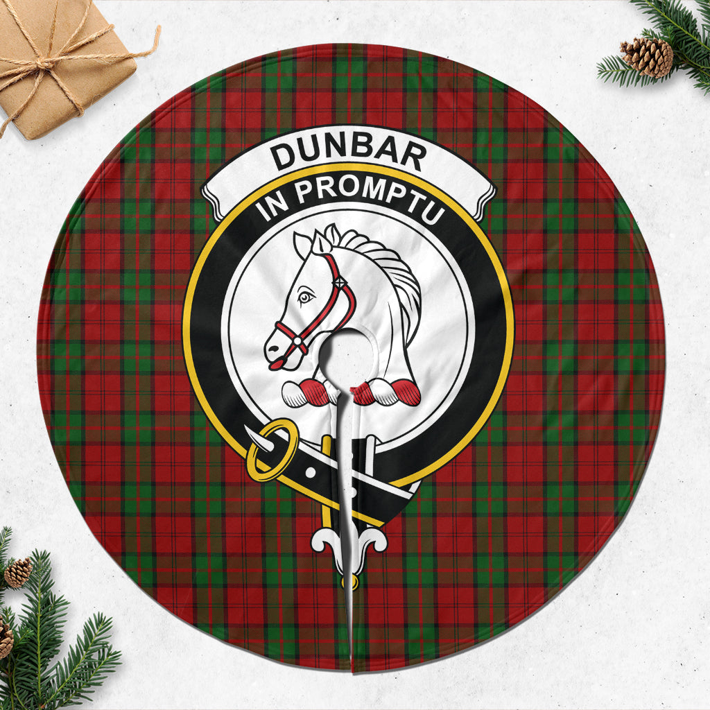 Dunbar Tartan Christmas Tree Skirt with Family Crest