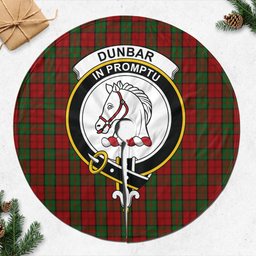 Dunbar Tartan Christmas Tree Skirt with Family Crest