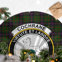 Cochrane Tartan Christmas Tree Skirt with Family Crest