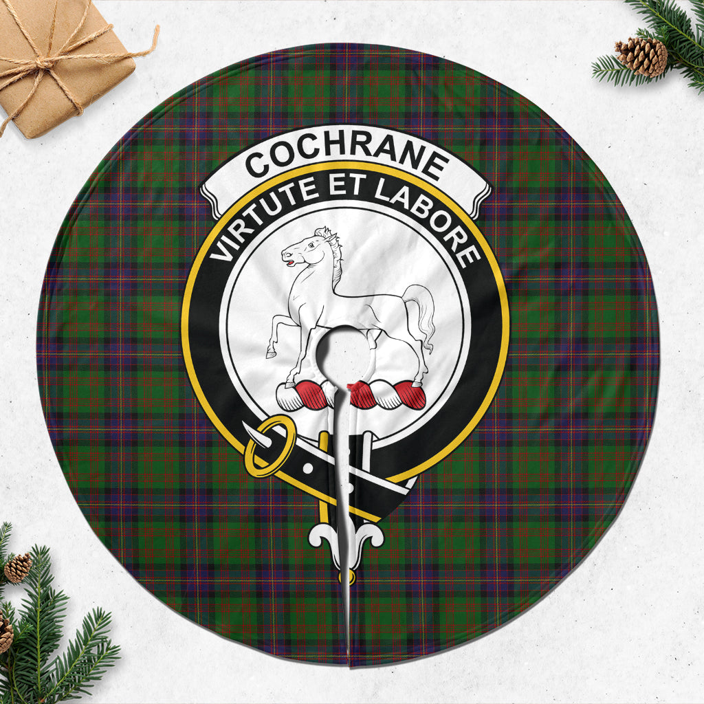 Cochrane Tartan Christmas Tree Skirt with Family Crest