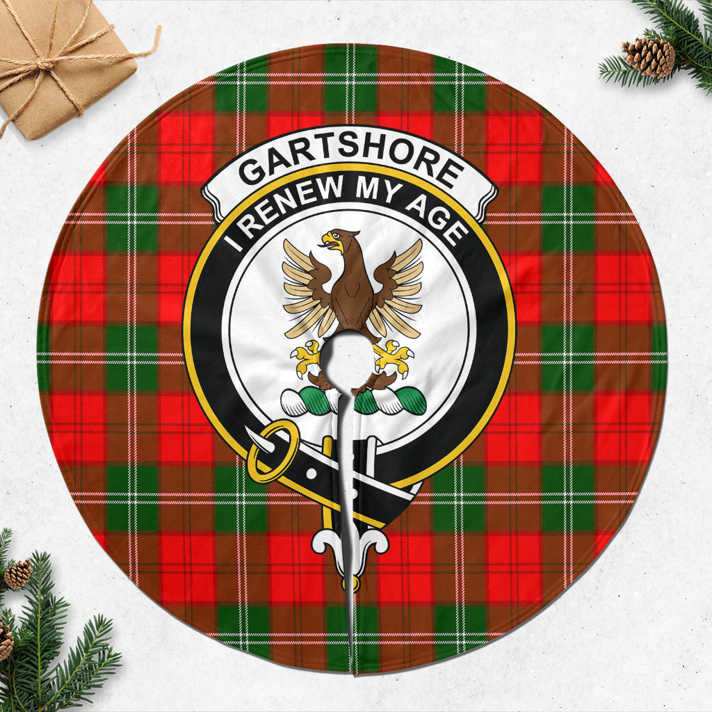 Gartshore Tartan Christmas Tree Skirt with Family Crest