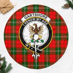 Gartshore Tartan Christmas Tree Skirt with Family Crest