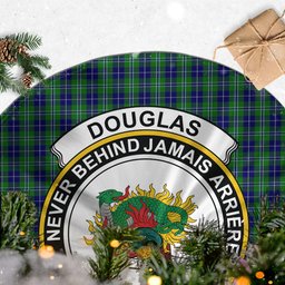 Douglas Tartan Christmas Tree Skirt with Family Crest