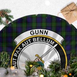 Gunn Tartan Christmas Tree Skirt with Family Crest