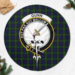 Gunn Tartan Christmas Tree Skirt with Family Crest