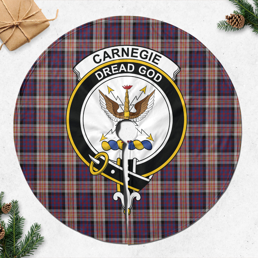 Carnegie Tartan Christmas Tree Skirt with Family Crest