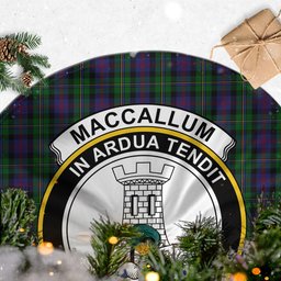 MacCallum (McCallum) Tartan Christmas Tree Skirt with Family Crest