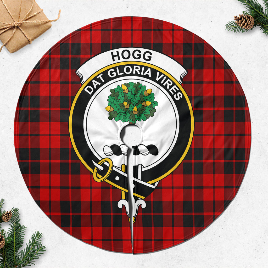 Hogg Tartan Christmas Tree Skirt with Family Crest