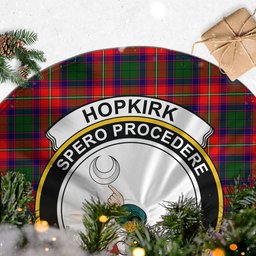 Hopkirk Tartan Christmas Tree Skirt with Family Crest