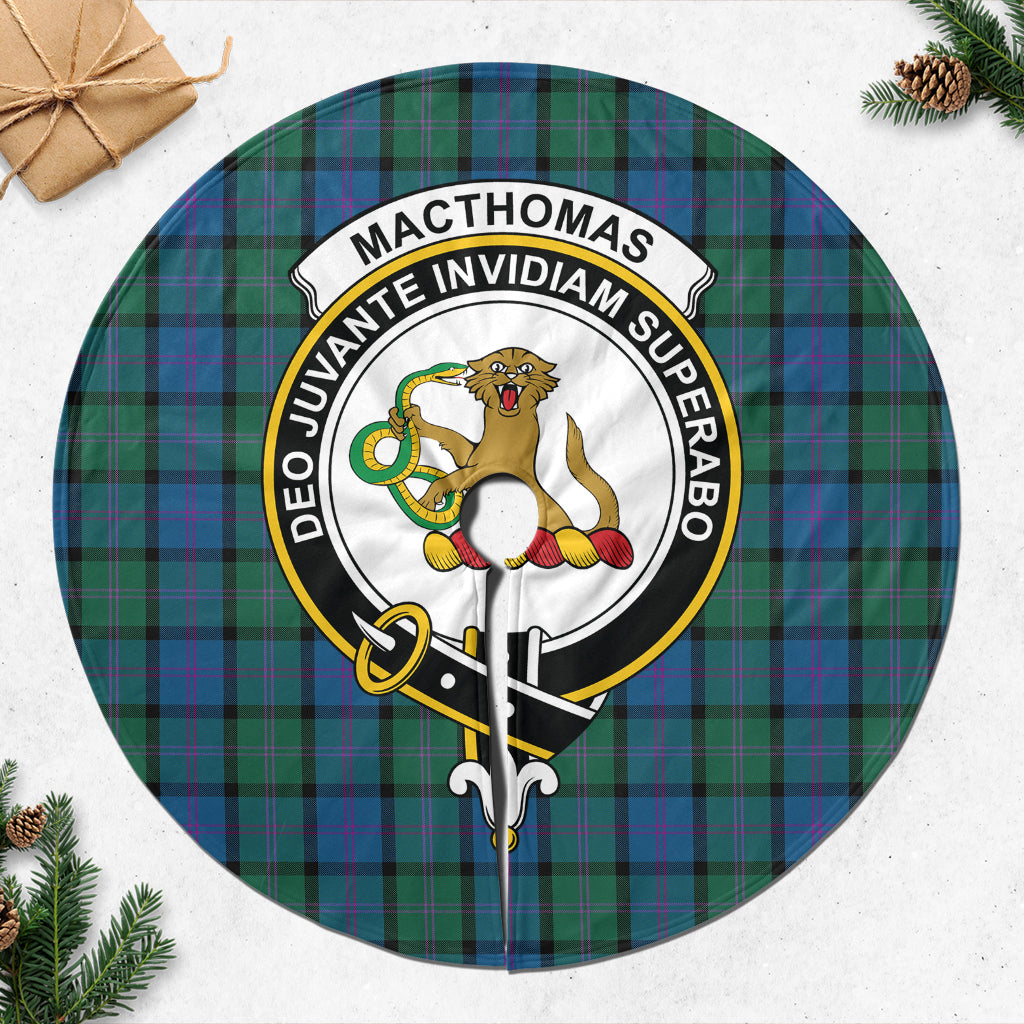 MacThomas (McThomas) Tartan Christmas Tree Skirt with Family Crest