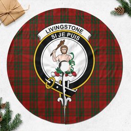 Livingstone Tartan Christmas Tree Skirt with Family Crest