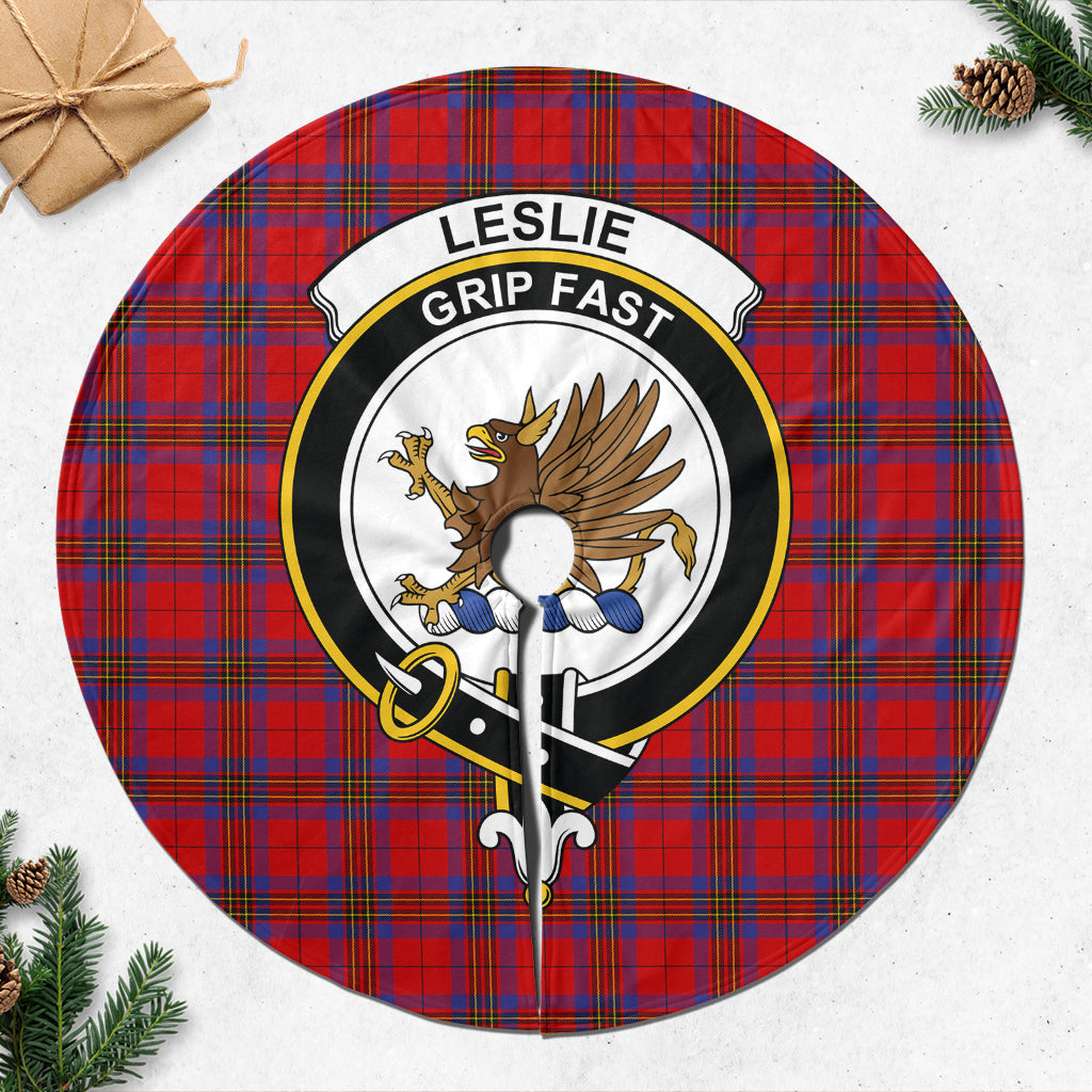 Leslie Tartan Christmas Tree Skirt with Family Crest