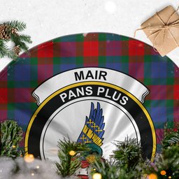 Mar Tartan Christmas Tree Skirt with Family Crest