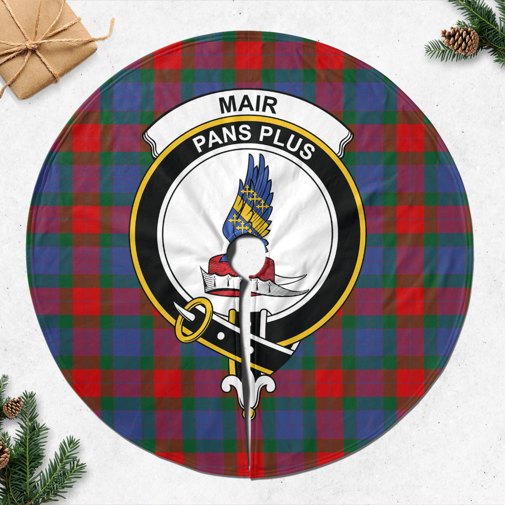 Mar Tartan Christmas Tree Skirt with Family Crest