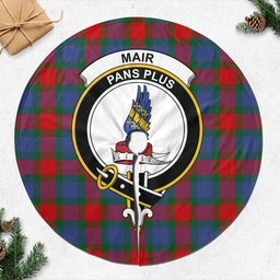 Mar Tartan Christmas Tree Skirt with Family Crest