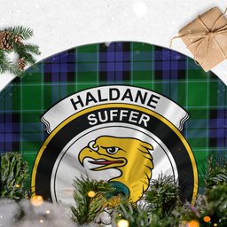 Haldane Tartan Christmas Tree Skirt with Family Crest