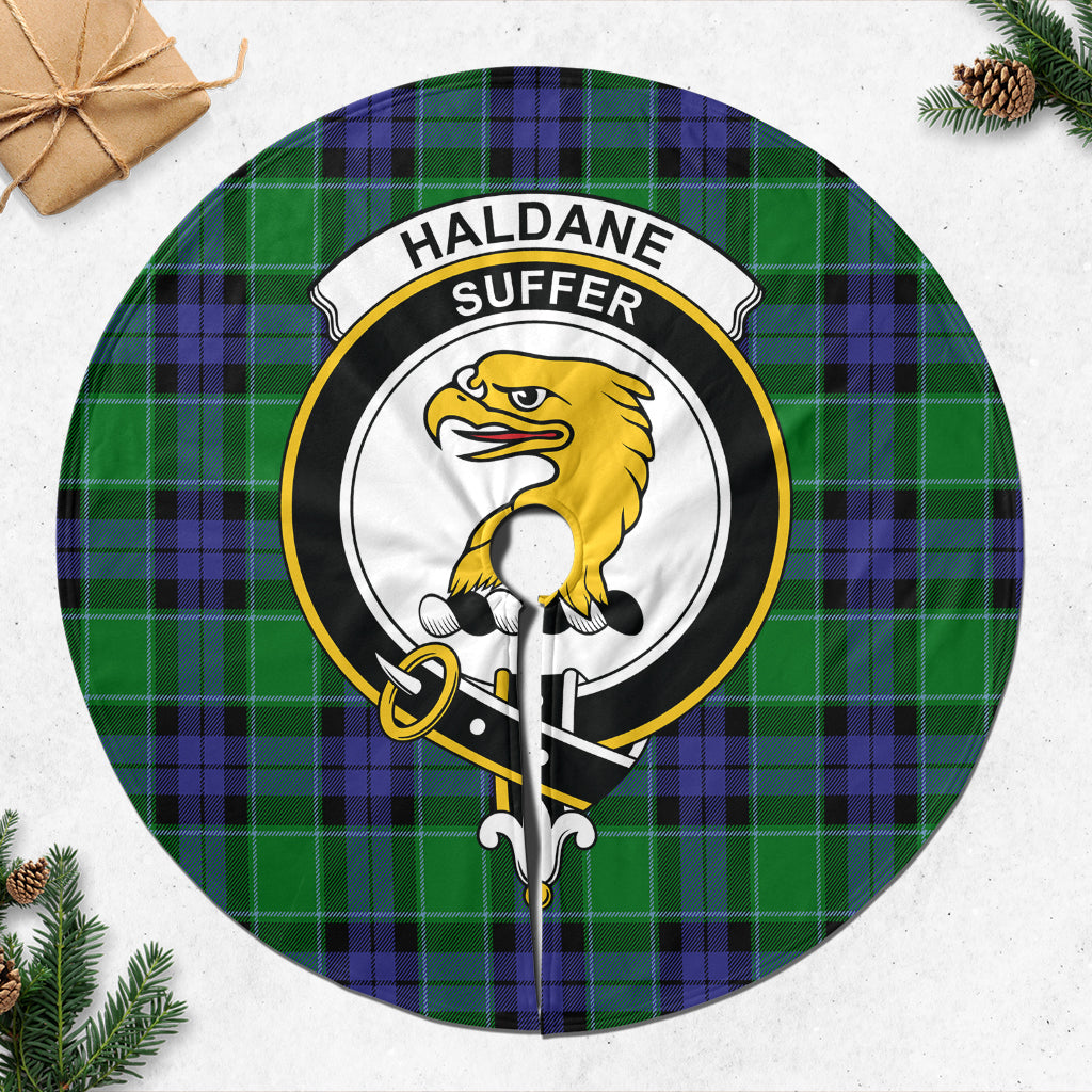 Haldane Tartan Christmas Tree Skirt with Family Crest