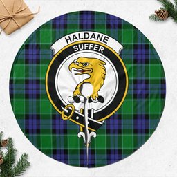 Haldane Tartan Christmas Tree Skirt with Family Crest