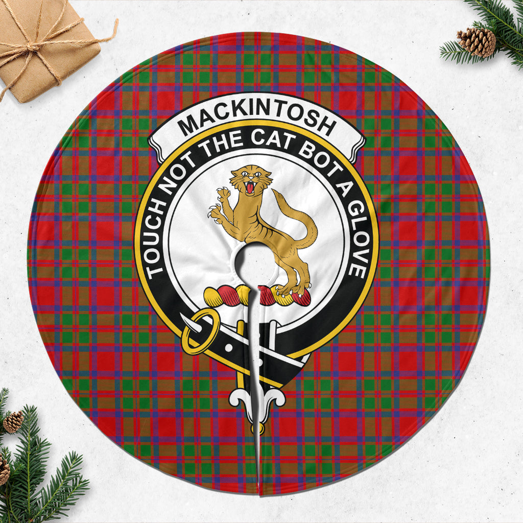 MacKintosh (McKintosh) Tartan Christmas Tree Skirt with Family Crest