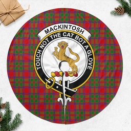 MacKintosh (McKintosh) Tartan Christmas Tree Skirt with Family Crest